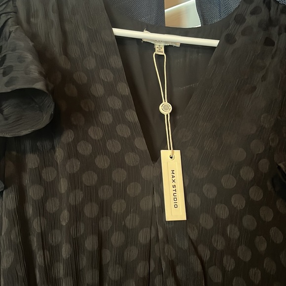 Midi flowy black dot dress - Picture 4 of 6